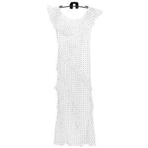 NWT Wild Fable White Black Polka Dot Ruffle Hem Maxi Dress L